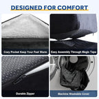 Foot Rest for Under Desk at Work, Adjustable Footrest for Office Chair & Gaming Chair,Ergonomic Footrest Pillow Desk Foot Stool with Washable Cover for Home, Airplane, Travel (Black)