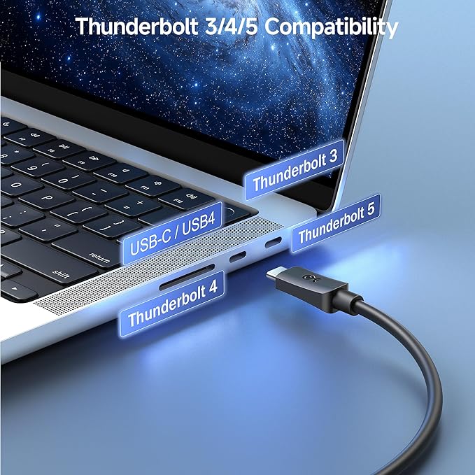 Cable Matters Long USB C Monitor Cable - 8.2ft / 2.5m, Supports Up to [4K@60Hz Video, 240W Charging, 5Gbps Data Transfer], USB C Display Cable, USBC Video Cord, Works with CarPlay, Android Auto