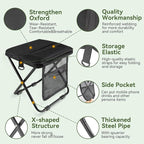 Portable foldable backpack stool, Camping Chair, with dual storage pockets and side pockets Compact adult-sized portable stool, ideal for camping, hiking, outdoor activities capacity 250 lbs (Black)