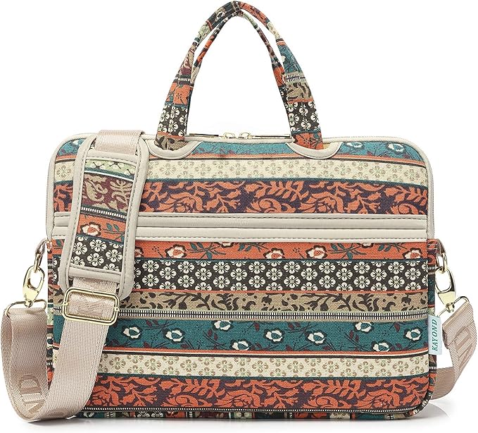 kayond Red Bohemia Patten Waterproof Laptop Shoulder Messenger Bag Case Sleeve for 15 Inch 15.6 Inch Laptop