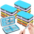 12 Set Bulk Manicure Kit Nail Set Stainless Steel Pedicure Professional Nail Care Kit with Stainless Steel Tools Portable Grooming with Travel Case, Gift for Men Women (4 color,8 in 1)