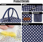 douyadady Lunch Bag Women/Men Lunch Box Women/Men (Blue+White dots)