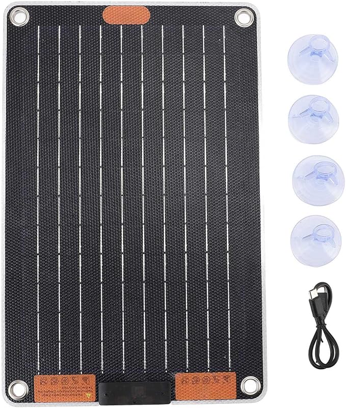 30W Solar Panel Charger with USB C Outputs(5V/3A) for Phone Electronics
