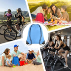 Grneric Drawstring Backpack Bulk 42 Pcs String Backpack Drawstring Bags Cinch Bag Sackpack for Men Women Gym (Sky Blue)