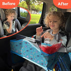 PILLANI Kids Travel Tray for Car - Road Trip Activities for Kids - Car Seat Tray for Kids Travel w/ Activity Sheets, Pens & Dry Erase Board - Toddler Road Trip Essentials & Car Accessories for Kids
