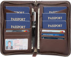Polare Full Grain Leather Passport Holder Cover Case for Men and Women RFID Blocking Family Travel Wallet Holds 6 Passports