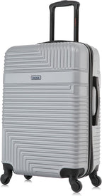 InUSA RESILIENCE Luggage with Spinner Wheels | Durable Lightweight Hardside Suitcase, Spacious Travel Bag with Handle and Trolley | 24-Inch Medium Checked Luggage | Silver