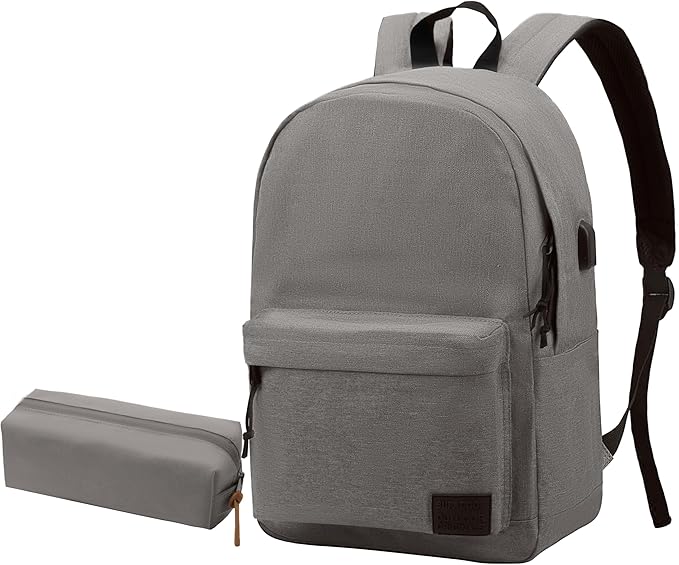 SUPACOOL Casual Laptop Backpack for Men and Women, Backpack for College, USB Charging Port, Lightweight Back Pack