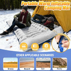 FUN PAC Camping Sleeping Pad, 8.8R-Value Ultralight Camping Mat with Pillow, Insulated Camping Mattress, Built-in Foot Pump Inflatable Sleeping Pads Compact for Camping Backpacking Hiking, Single