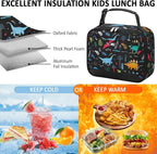 Lunch Box Kids Insulated Lunch Bag for Boys Girls Cute Reusable Lunch Tote Bag Waterproof Portable Thermal Lunch Box Kids for School Picnic Travel Dinosaur