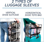 Shoe Travel Bag for Shoes - Travel Shoe Organizer - Portable Luggage Shoes Carrier Sneaker Bag - Shoe Storage Case (Clear, 8 Pairs)