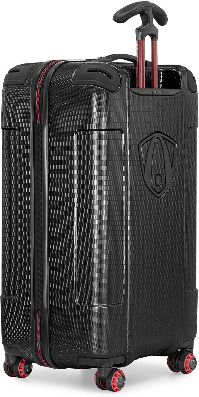 Traveler's Choice Maxporter II Polycarbonate Hardside Trunk with Spinner Wheels, Black, 28-Inch Medium Trunk