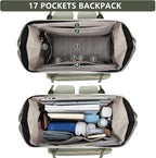 Laptop Backpack Women Work Bag: 15.6 inch Work Bookbag with USB Charging Port Large Travel Backpack Purse for College Nurse Casual Daypack for Teacher Professional Computer Backpack Beige Light Green