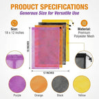 7PCS Colorful Mesh Drawstring Bag - Mesh Bag 18x12 Inch Breathable Nylon Mesh Storage Bag with Drawstring Closure Lightweight Net Organizer for Travel, Home, Gym, Daily Essentials