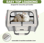 GAPZER Cat Carrier American Airline Approved 18x11x11, Top Opening Sturdy Soft Pet Carrying Bag See Through, Mini Dog Hard Bottom Crate Kennel Case, 4-Side-Ventilation Mesh Cage Toy Poodle Biege