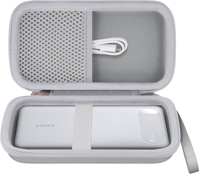 khanka Travel Case for Anker Power Bank, 20,000mAh Portable Charger,Case Only (White)