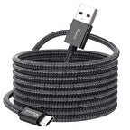 Long Micro USB Cable Android Charger 25ft with Gold-Plated Compatible with PS4 Charger Cable - High Speed 2.0 USB A Male to Micro USB Nylon Braided Cable for Android Phone Charger Cable