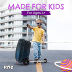 FLYTE Scooter Suitcase Folding Kids Luggage – Sammie the Spaceman, 18 Inch Hardshell, Ride On with Wheels, 2-in-1, 25 Litre Capacity