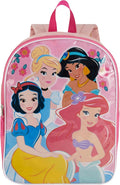 Disney Princess Backpack for Kids 15” | Cute Princess Bookbag for Girls | Padded Straps & Large Zip Compartment | Princess Back to School Supplies