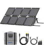 BigBlue 60W Portable Solar Panels with PD 45W USB-C, 20W USB-A, DC Port for Power Station, Phone, Power Bank, Tablet, IP68 Waterproof Foldable Solar Charger with Kickstand for Camping, RV, Emergency