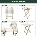 SUNNYFEEL Folding Camping Table - Lightweight Aluminum Portable Picnic Table, 18.5x18.5x24.5 Inch for Cooking, Beach, Hiking, Travel, Fishing, BBQ, Indoor Outdoor Small Foldable Camp Tables