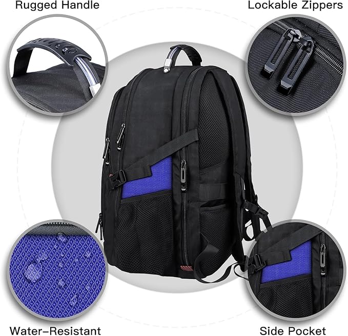 ANTERK Extra Large Backpack, Travel Backpack, Sturdy TSA Water Resistant 17.3 Inch Backpacks, Anti Theft Business Computer Backpacks Gifts for Men Women, Dark Blue