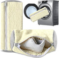 2Pcs Reusable Shoe Washing Machine Bag for Washer and Dryer:Free Up Hands, Prevent Deformation,shoe bag with Zipper Protection Design, Use for all Shoes,Sports Shoes(Cream)