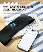 Perytong Sleep Headphones Wireless, Bluetooth Sports Headband Headphones with Ultra-Thin HD Stereo Speakers Perfect for Sleeping,Workout,Jogging,Yoga,Insomnia, Air Travel, Meditation (DeepBlack)