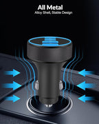 [2-Pack] Car Charger USB C, 4 in 1 90W Fast Charging 4-Port Dual 45W USBC & USB A Phone Car Charger Cargador Carro Lighter Adapter for iPhone 17 16 15 14 13 12 Pro Max, iPad, Galaxy, Tablet, Android