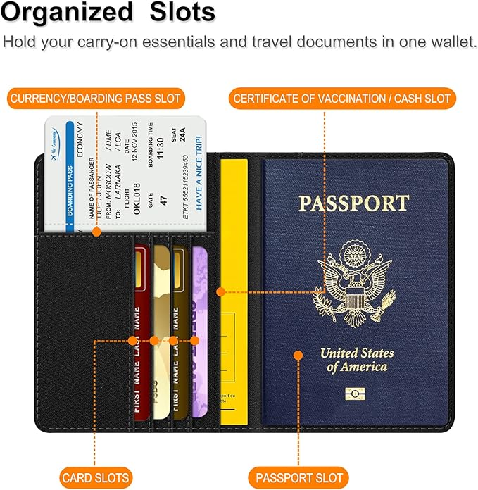 FINTIE Passport Holder, Slim Travel Wallet RFID Blocking Card Case Cover Passport Cover Protector Essentials with Credit Card Slots for Women/Men | Slim, RFID Blocking, Card Case Cover, Essentials, Credit Card Slots