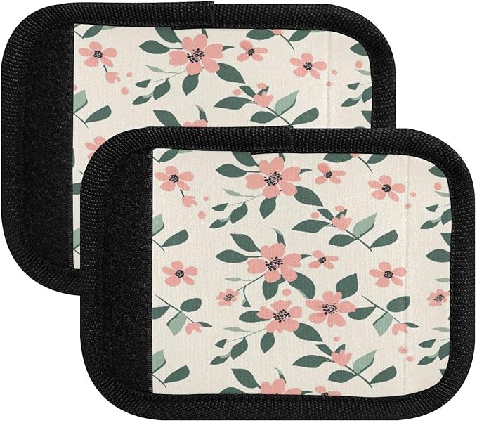 Qilmy Fresh Style Floral Fragments Luggage Handle Wrap 2Pack Luggage Identifiers Tag Comfort Handle Grips Cover for Stroller Suitcase Bag Airplane Travel Accessories1499