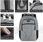 BIKROD Travel Laptop Backpack for Men and Women, Backpacks for School Teen Boys, Business Anti Theft Slim Sturdy Back Pack Adult Computer Bag Gift 15.6 IN Laptop, Grey
