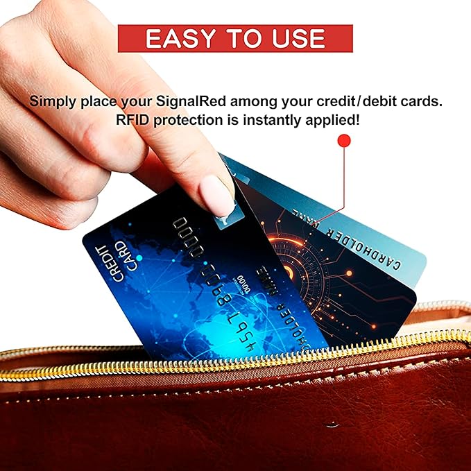 SaiTech IT 10 PK RFID Blocking Cards Protect Your Entire Wallet, Purse, and Cards from NFC Contactless Theft Wallet for Men & Women - Orange Black (10 Pack CL)