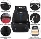 VECKUSON Lunch Bag Backpack, Insulated Cooler Lunch Box Backpack, Extra Large Travel Laptop Backpack TSA Friendly RFID Computer College bag for Women Men,Blue