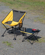 iClimb Ultralight Compact Camping Folding Beach Chair with Anti-Sinking Large Feet and Back Support Webbing (Blue - Square Frame - 2PC)