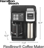 Hamilton Beach FlexBrew Trio 2-Way Coffee Maker, Compatible with K-Cup Pods or Grounds, Single Serve & Full 12c Pot, Permanent Gold-Tone Filter, Black & Silver