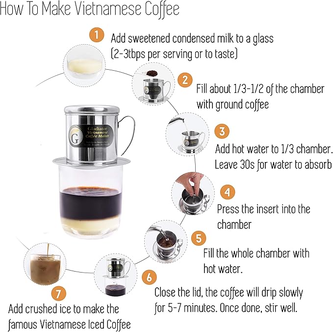 Vietnamese Coffee Maker Filter Phin, Small French Press Portable Cup, Single Serve Coffee Makers, Gift for coffee lovers