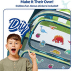 Bagseri Clear Backpack for Boys - 15 Inch Heavy Duty Kids Clear Bookbag for Kindergarten to Grade 2, Transparent School Bag with Reflective Strip, Fits Folders, Green Dinosaur