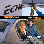EchoSmile Pop Up Camping Tent, 2/4/6 Person Easy Setup Tent, Water Resistant Dome, Portable with Carry Bag