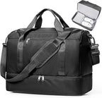 Travel Duffel Bag for Women, Carry-on Overnight Weekender Bags with Wet Pocket, For Spirit Airlines 18x14x8 Personal Item Bag,Small,Black
