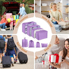 Packing Cubes for Travel - 8 Set Luggage Organizer Bags for Family, Mesh Breathable Packing Cubes for Suitcases Durable Travel Essentials Bags Set