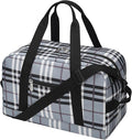 Apenze Small Gym Bag 14 inch lightweight Carry On Mini Duffel Bag for Travel Sport - Gray white plaid