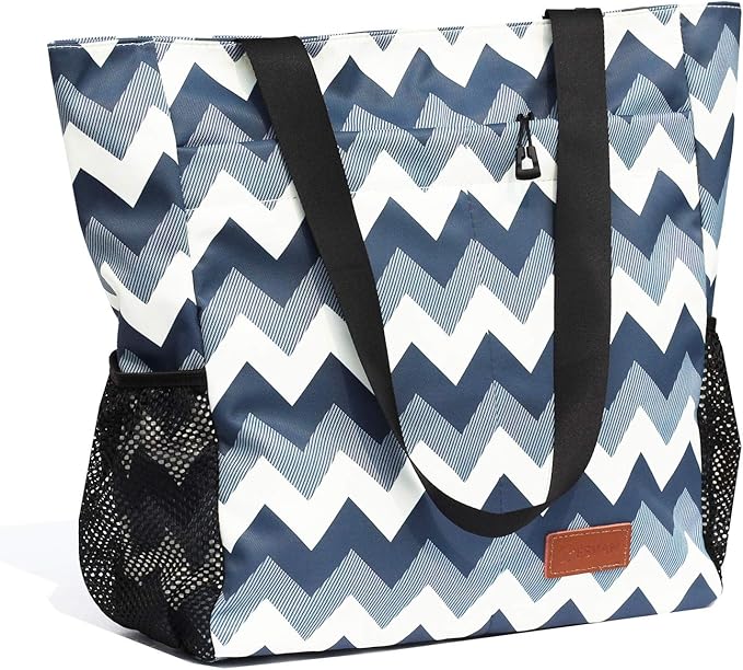 ESVAN Original Floral Tote Bag Large Shoulder Bag with Multi Pockets for Gym Travel Beach Daily Bags