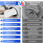 2Pcs Reusable Shoe Washing Machine Bag for Washer and Dryer:Free Up Hands, Prevent Deformation,shoe bag with Zipper Protection Design, Use for all Shoes,Sports Shoes (White)