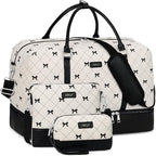 IBFUN Weekender Bags for Women, 21" Weekender Travel Bag, Travel Duffle Bag with Shoe Compartment Carry on Overnight Duffel Bag for Weekend Travel Business Trip, 3PCS