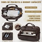 RAINSMORE Mens Laptop Bag PU Leather Messenger Bag 15.6 Inch Briefcase Vintage Computer Satchel Bag for Work Business
