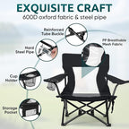 HaSteeL Folding Beach Chair, Foldable Black Camping Chairs for Outside, Low Beach Chair Portable for Adults Fishing, Picnic, Outdoor BBQ, Travel, Sports, Cup Holder & Storage Bag