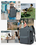 WONHOX Large Travel Backpack Women,Carry On Backpack Flight Approved 18x14x8 inches Bag Spirit Airlines Personal ltem,College Sports Hiking Rucksack Laptop Blackpack mochila de viaje, Grey Blue