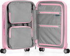 Traveler's Choice Pagosa Hardshell Expandable Luggage with Spinner Wheels, Pink, 22-Inch Carry-on