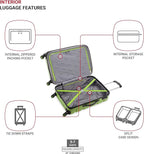 SwissGear 7366 Signature Hardside Expandable Luggage with Spinner Wheels, TSA Lock, Green, Checked-Medium 23-Inch